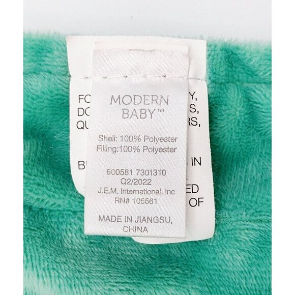 Modern Baby Triceratops Dinosaur Rattle Green Lovey Security Blanket Mirror - Picture 5 of 5